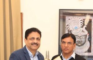 छत्तीसगढ़ ओलंपिक एसोसिएशन के महासचिव ने केंद्रीय खेल मंत्री से की सौजन्य मुलाकात