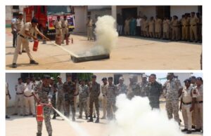 अग्निशमन सेवा सप्ताह के तहत पुलिस लाइन कांकेर में कराया गया अग्नि सुरक्षा मॉकड्रिल प्रशिक्षण।