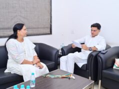 लैलूंगा विधायक विद्यावती सिदार ने प्रदेश प्रभारी सचिन पायलट से की मुलाकात, संगठन की स्थिति व भाजपा की नीतियों पर हुई चर्चा