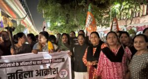 नारी शक्ति वंदन के समर्थन में रायपुर में गूंजी मशाल यात्रा,विपक्ष पर बरसीं:रत्नावली