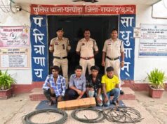 घरघोड़ा पुलिस ने रेलवे ओएचई और तांबा तार चोरी करने वाले सक्रिय गिरोह का किया पर्दाफाश