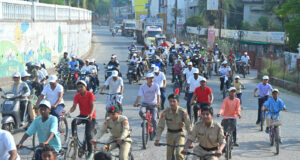 सायकल रैली निकालकर फिटनेस और पर्यावरण संरक्षण का दिया संदेश