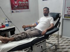 भाजयुमो हसदेव मंडल अध्यक्ष अनीष सिंह (मिक्कू) ने किया 18वीं बार रक्तदान