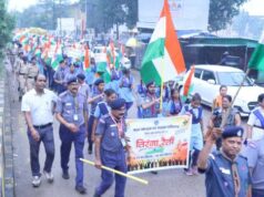 रिमझिम बारिश में निकली भव्य तिरंगा यात्रा, देशभक्ति से सराबोर हुआ रायगढ़