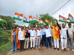 मस्तूरी मुख्यालय में डीजे के साथ निकाली भव्य तिरंगा यात्रा देशभक्ति के रंग में रंगा मस्तूरी नगर जगह जगह हुआ स्वागत