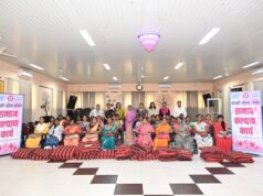 एनटीपीसी सीपत संगवारी महिला समिति द्वारा 36 आंगनबाड़ी केंद्रों को दरी का वितरण