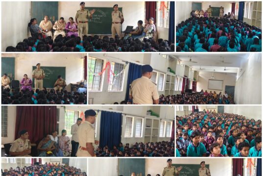 कन्या शाला एवं शासकीय हाईस्कूल सिंगारभाट में कांकेर पुलिस का जागरूकता अभियान।