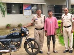 मोटरसाइकिल चोरी के मामले में 01 आरोपी गिरफ्तार ।