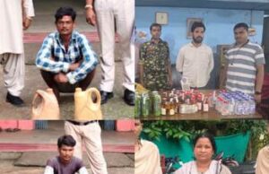 नशे के खिलाफ रायगढ़ पुलिस की ताबड़तोड़ कार्रवाई, करीब एक किलो गांजा और 58.32 लीटर अवैध शराब जब्त