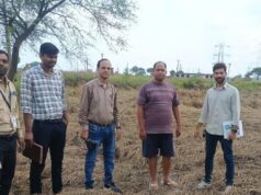 अर्नब चक्रवात से फसल क्षति का कृषि एवं बीमा अधिकारियों ने किया संयुक्त निरीक्षण