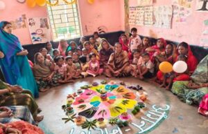 बुनगा के पांच आंगनबाड़ी केंद्रों में हुआ आंगन मिलन सेवा कार्यक्रम