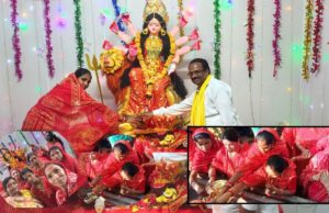 आरईएस कॉलोनी बीजापुर में मां दुर्गा की स्थापना, कलश यात्रा के साथ हुआ स्वागत
