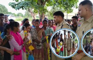जहां कभी नक्सली बांटते थे बंदूक और नक्सली विचारधारा, वहां एसपी ने बांटी साड़ी और खेल सामग्री